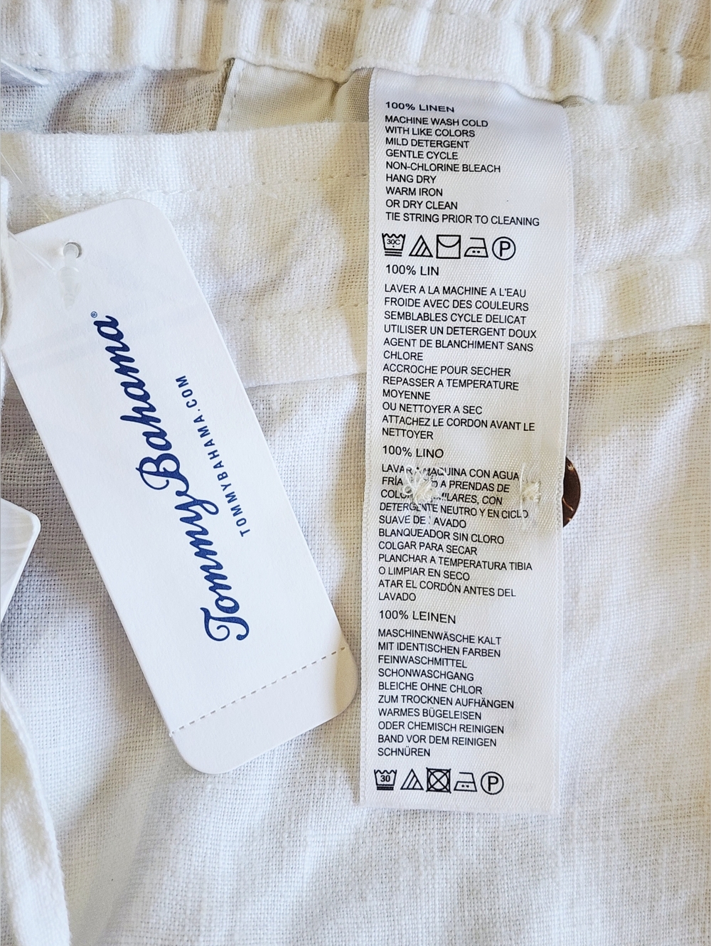 TOMMY BAHAMA | Palmbray Tapered Linen Pant | White | XL | New With Tags $115 - Picture 9 of 12